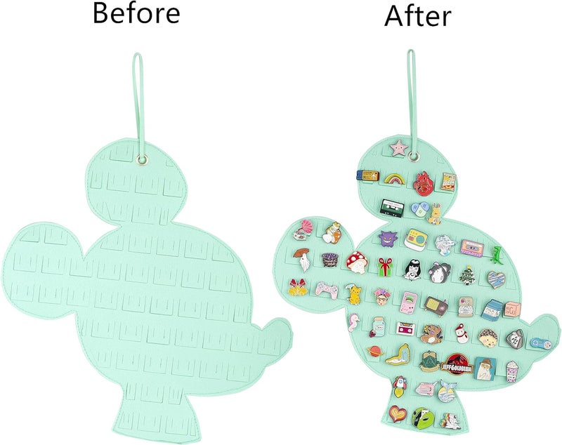 JOYMOMO Hanging Brooch Pin Organizer Enamel Pin Display Cute Cartoon Shape Brooch Pin Display Storage Holder for Brooch Pin(Without Accessories ) (beige+green) - Image 2